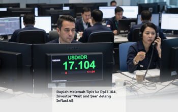 Rupiah Melemah Tipis ke Rp17.104, Investor “Wait and See” Jelang Inflasi AS