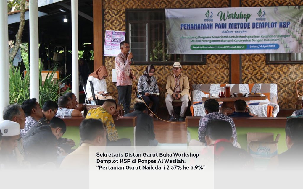 Sekretaris Distan Garut Buka Workshop Demplot KSP di Ponpes Al Wasilah, Pertanian Garut Naik dari 2,37 ke 5,9 persen locusonline featured image Apr 2026